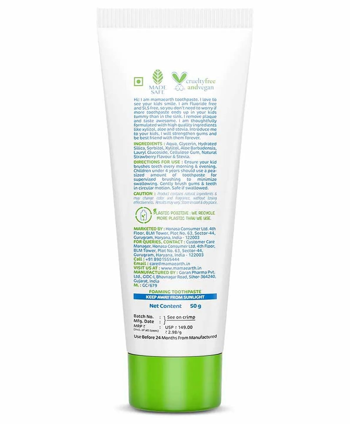 Mamaearth 100% Natural Berry Blast Toothpaste For Kids, 50gm