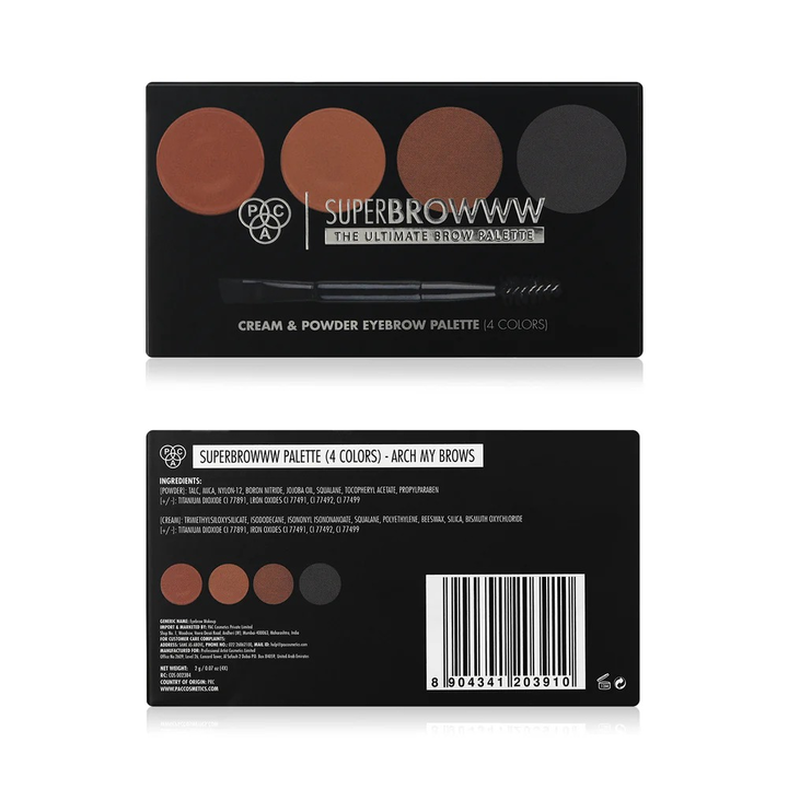 PAC CREAM & POWDER EYEBROW PALETTE- 2G *4 COLORS
