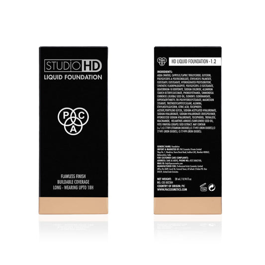 PAC HD LIQUID FOUNDATION- SHADE 12-(2.5)- 28 ML