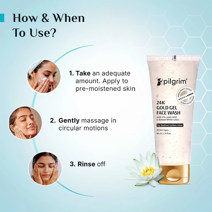 PILGRIM 24K GOLD GEL FACE WASH-80ML