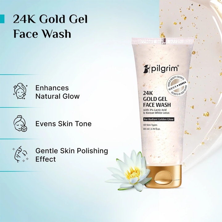 PILGRIM 24K GOLD GEL FACE WASH-80ML