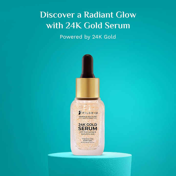 PILGRIM 24K GOLD SERUM WITH NIACINAMIDE & HYALUROIC ACID- 25ML