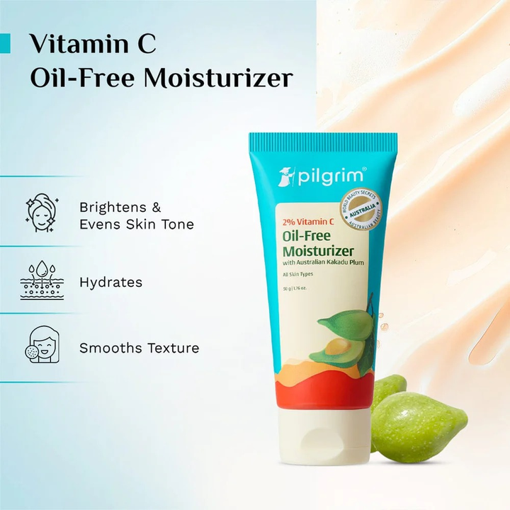 PILGRIM 2% VITAMIN C OIL FREE MOISTURISER-50 GM