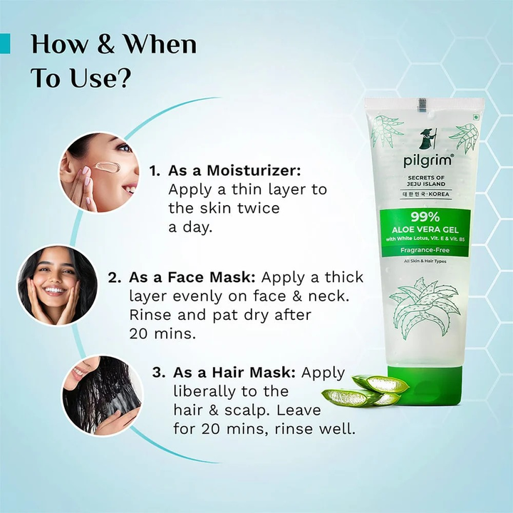 PILGRIM 99% ALOE VERA GEL- 200 GM