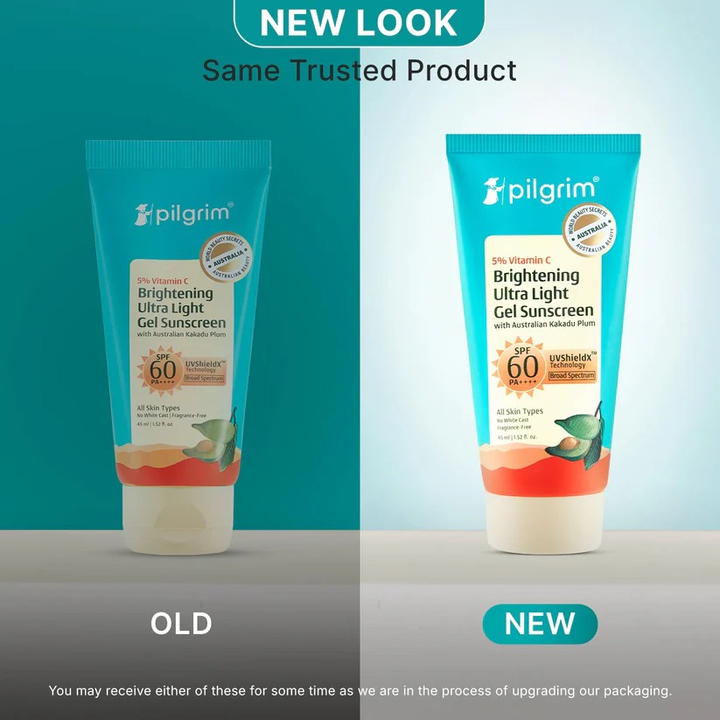 Pilgrim 5% Vitamin C Brightening Ultra Light Gel Sunscreen SPF 60- 45 ML