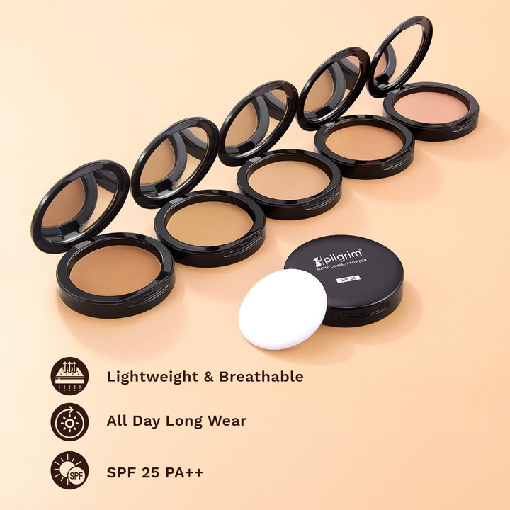 PILGRIM COMPACT POWDER MATTE MAGIC SPF 25 ALMOND 20- 7 GM
