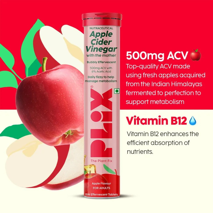 PLIX APPLE CIDER VINEGAR TABLETS WATERMELON 15 NOS