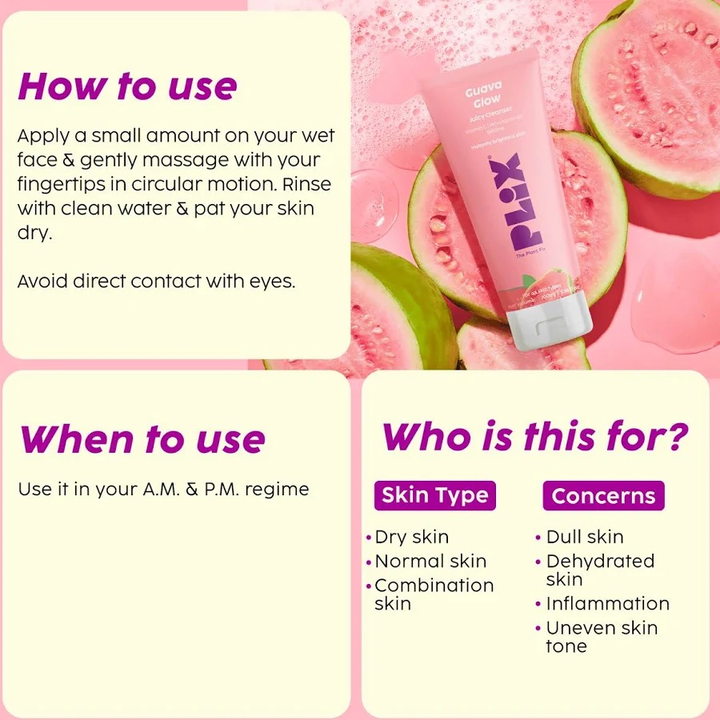 PLIX GUAVA GLOW JUICY CLEANSER 100ML