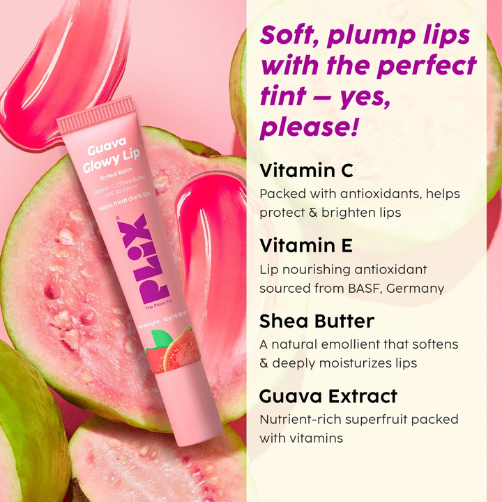 PLIX GUAVA GLOWY LIP TINTED BALM 10G