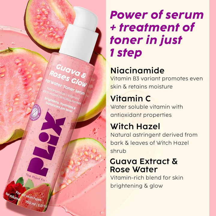PLIX GUAVA & ROSES GLOW FAT WATER TONER SERUM 150 ML