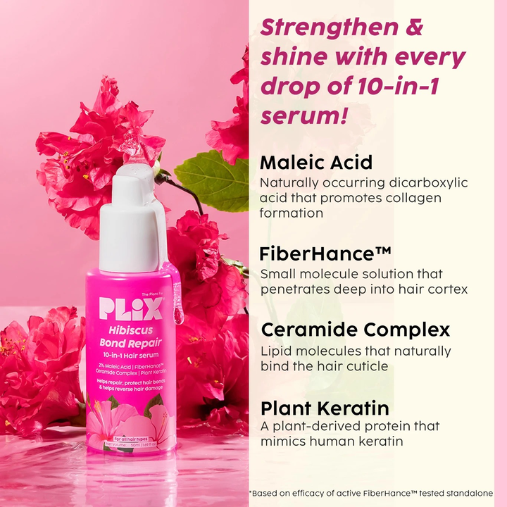 PLIX HIBISCUS BOND REPAIR 10-IN-1 HAIR SERUM 50ML