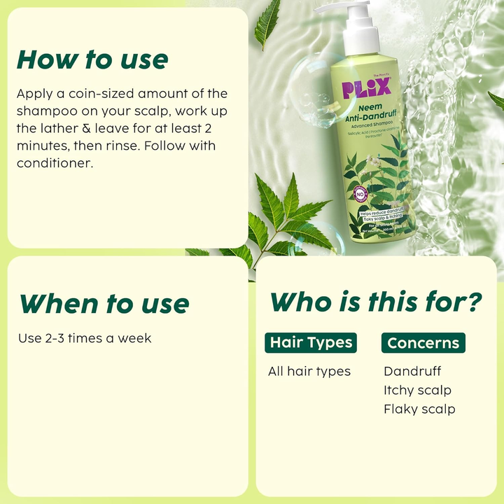 PLIX NEEM ANTI DANDRUFF ADVANCED SHAMPOO 200ML