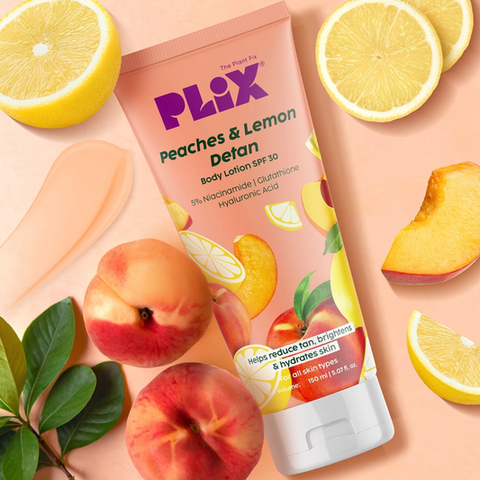 plix peaches lemon detan body lotion spf 30 150ml