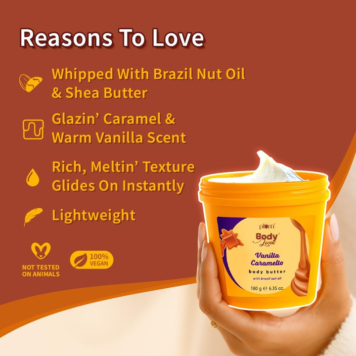 PLUM BODY LOVIN VANILLA CARAMELLO BODY BUTTER - 180 GM