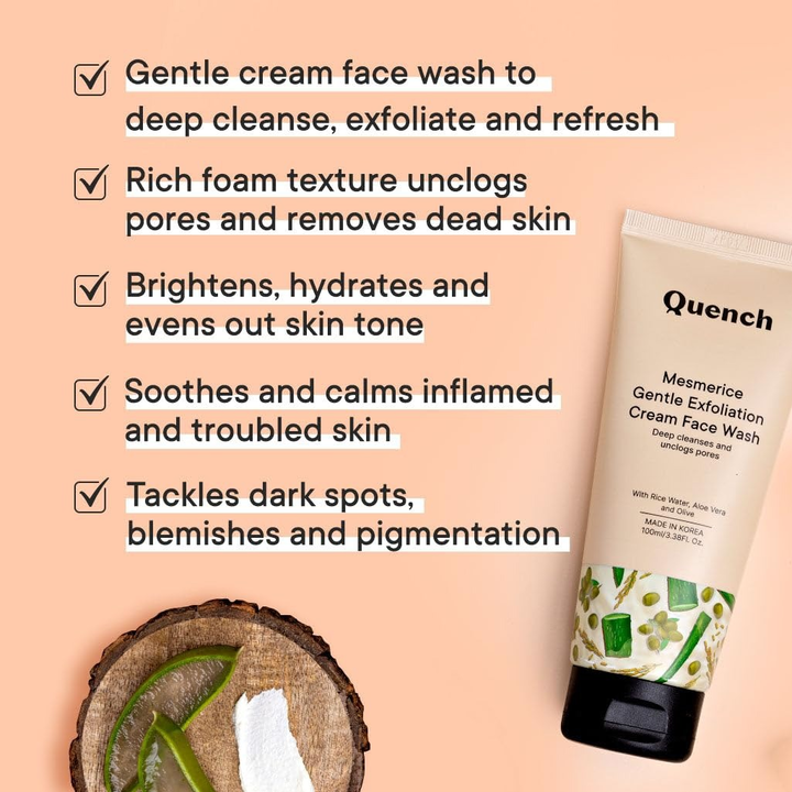 QUENCH MESMERICE GENTLE EXFOLIATION CREAM FACE WASH 100ML