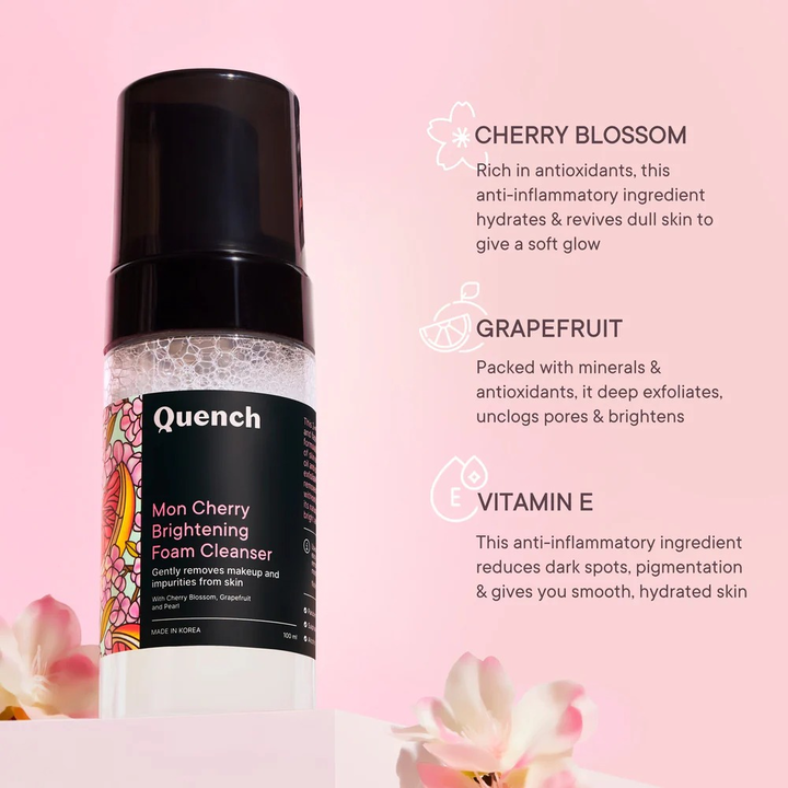 QUENCH MON CHERRY BRIGHTENING FOAM CLEANSER 100ml