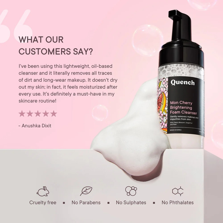 QUENCH MON CHERRY BRIGHTENING FOAM CLEANSER 100ml