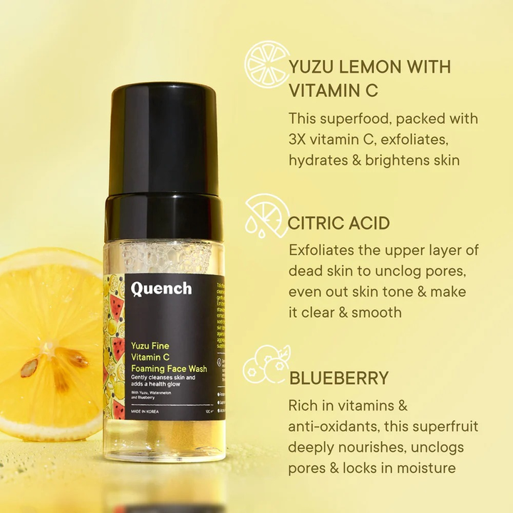 QUENCH YUZU FINE VIT C FOAMING FACEWASH 100ML