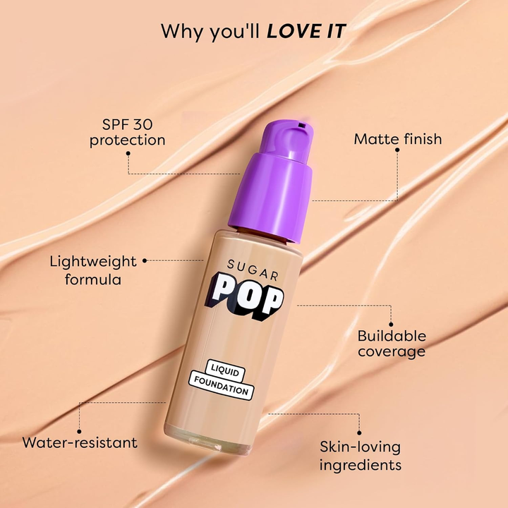 SUGAR POP HD LIQUID FOUNDATION - 01 HAZELNUT 18ML