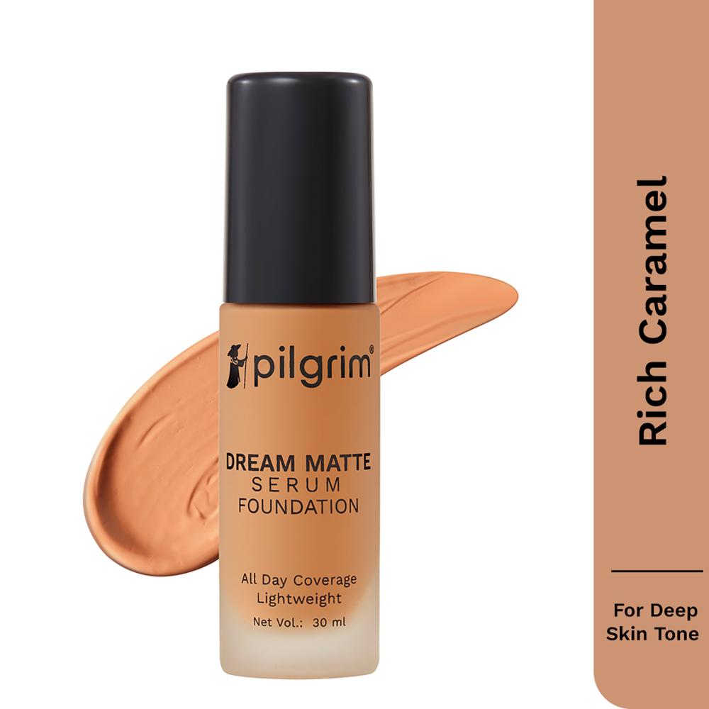 pilgrim dream matte serum foundation rich caramel