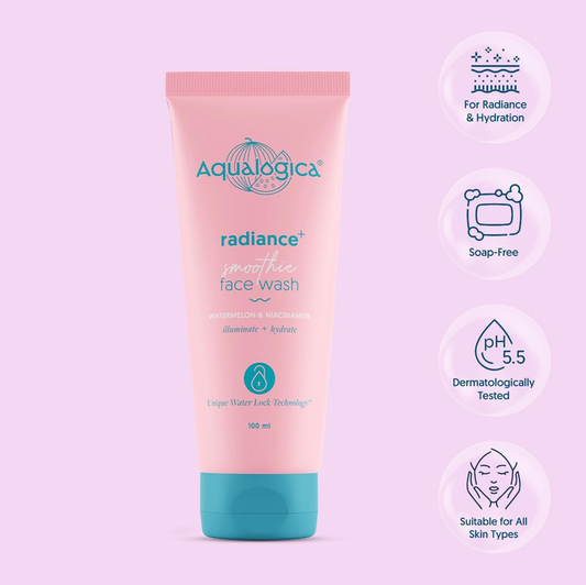 AQUALOGICA RADIANCE + SMOOTHIE FACE WASH WATERMELON & NIACINAMIDE 100ML