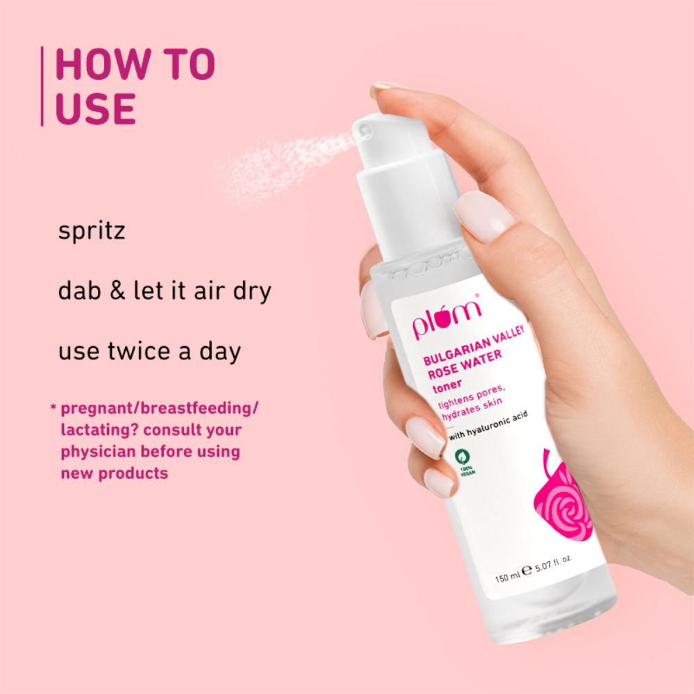 plum rose water toner bulgarian valley 100ml