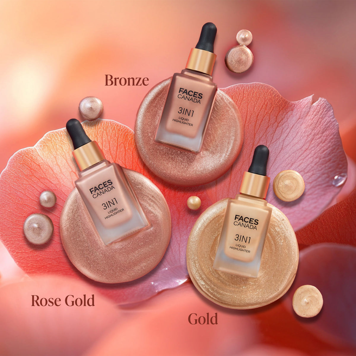 faces canada 3in1 liquid high lighter 03 rose gold 15ml