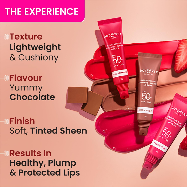 DOT & KEY CERAMIDE + PEPTIDE LIPBALM SPF50 WARM NUDE 10G