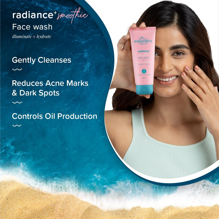 AQUALOGICA RADIANCE + SMOOTHIE FACE WASH WATERMELON & NIACINAMIDE 100ML