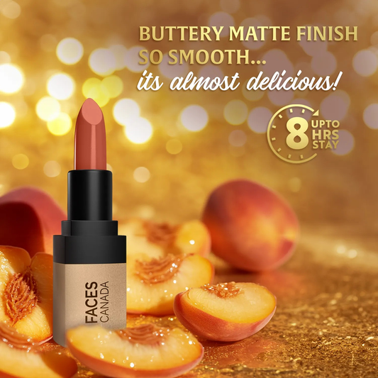 FACES CANADA COMFY MATTE VELVET TOUCH LIPSTICK 07 PEACH COBBLER - 4.3G