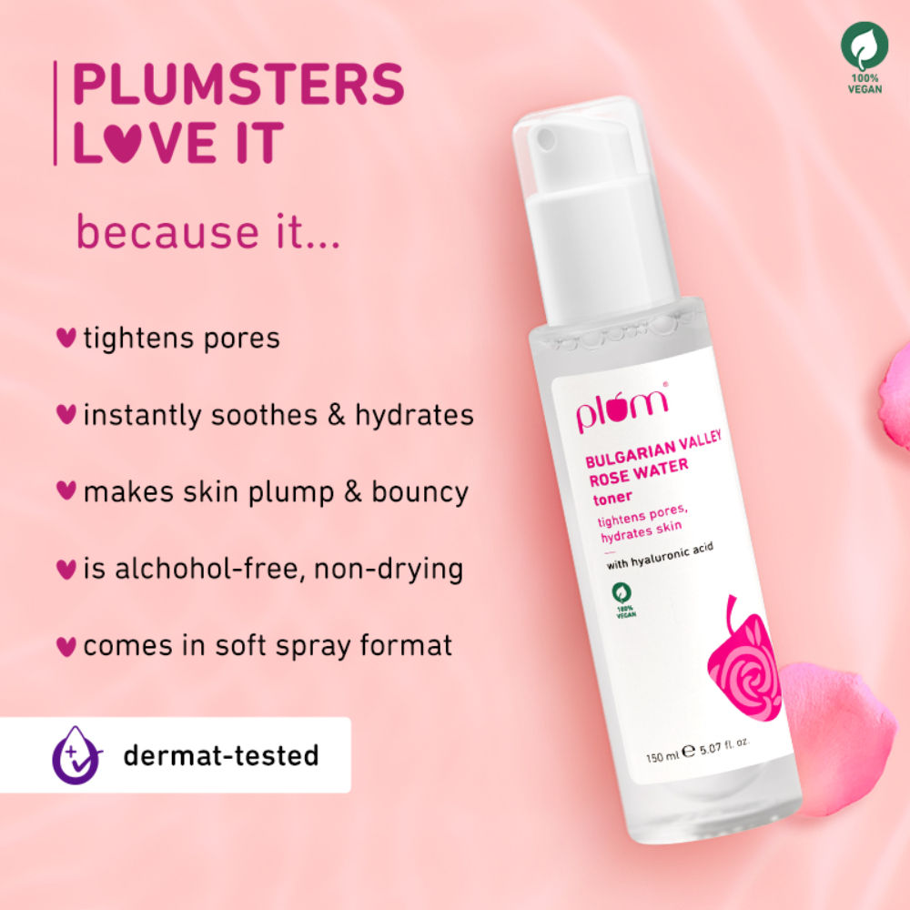 plum rose water toner bulgarian valley 100ml