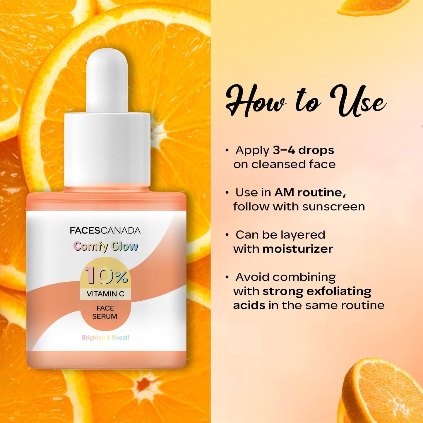 FACES CANADA COMFY GLOW 10% VITAMIN C FACE SERUM 30ML