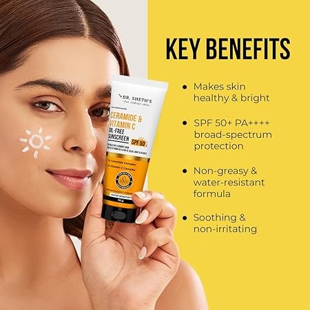DR.SHETH'S OIL-FREE SUNSCREEN CERAMIDE & VITAMIN C - 50 GM