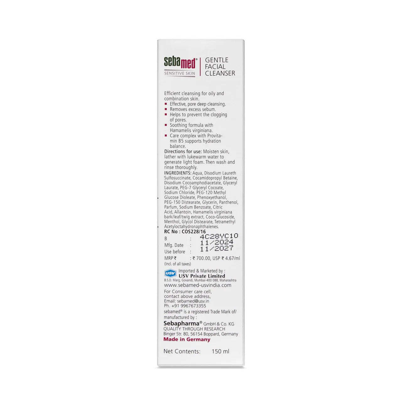 SEBAMED GENTLE FACIAL CLEANSER-150 ML
