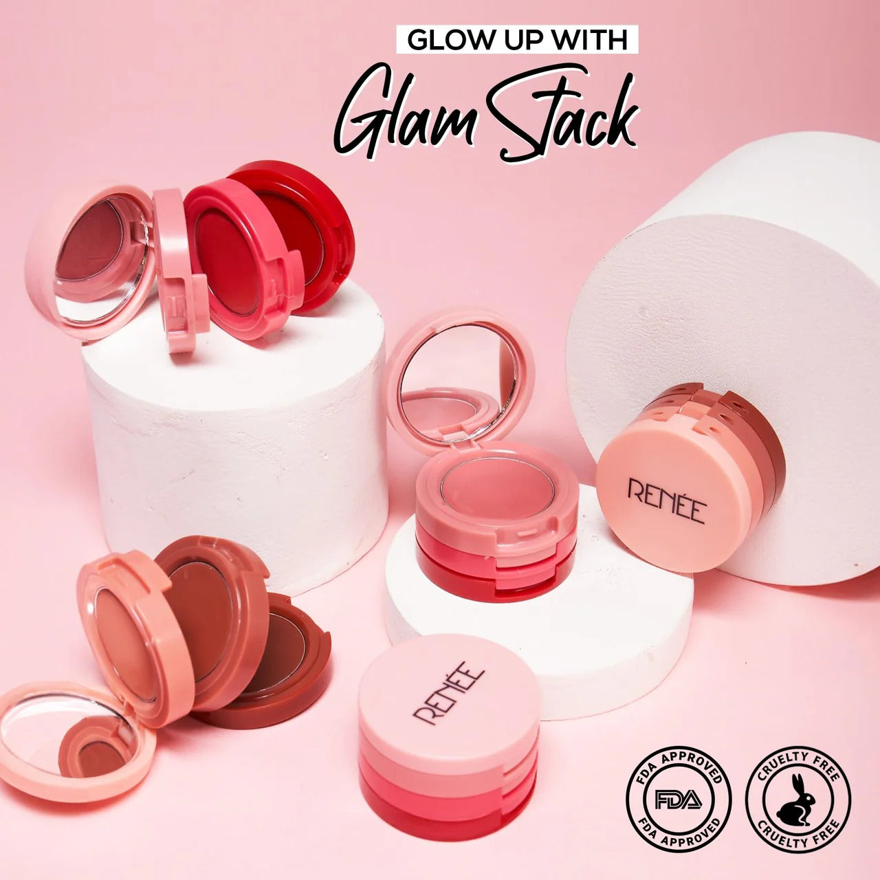 RENEE GLAM STACK LIP & CHEEK TINT 3 IN 1 NUDE- 4.5 GM