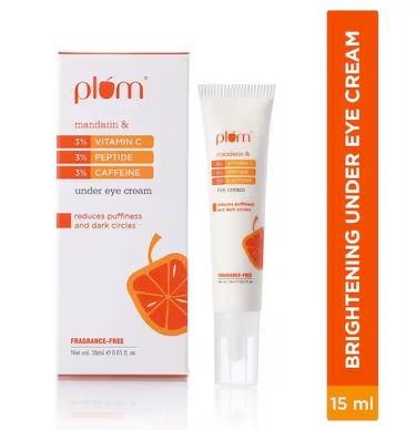 PLUM UNDER EYE CREAM MANDARIN & 3% Vitamin C, 3% Peptide & 3% Caffeine - 15ML