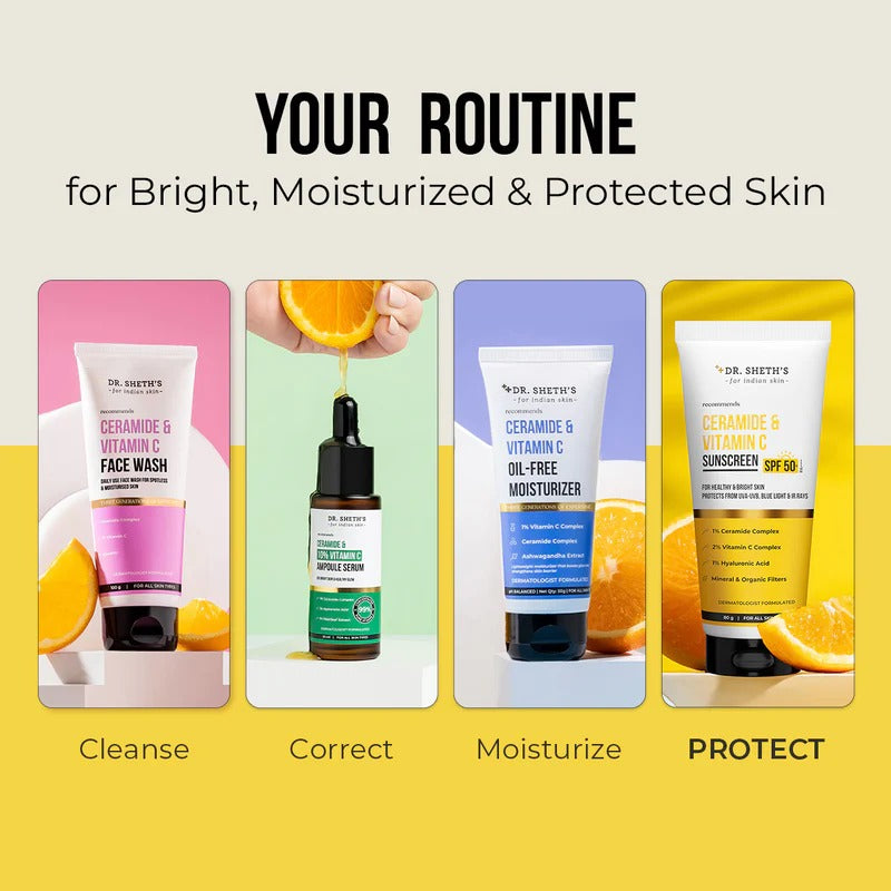 DR.SHETH'S SUNSCREEN SPF 50+ CERAMIDE & VITAMIN C- 50GM