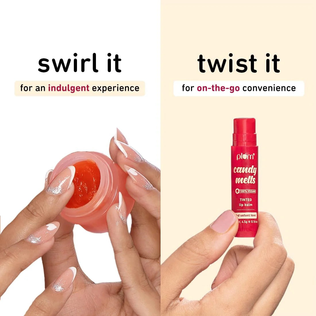 PLUM CANDY MELTS  TINTED LIP BALM RED VELVET LOVE- 4.5 GM