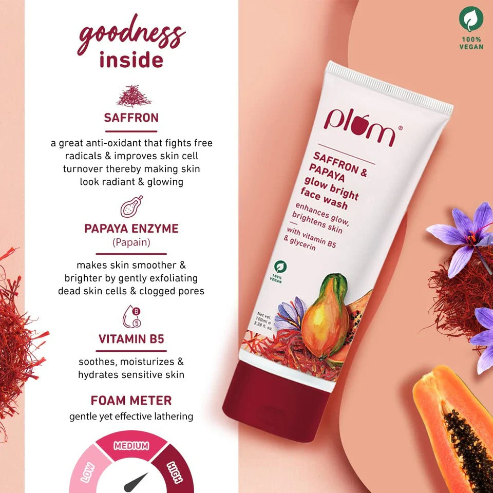PLUM FACE WASH SAFFRON & PAPAYA- 100 ML