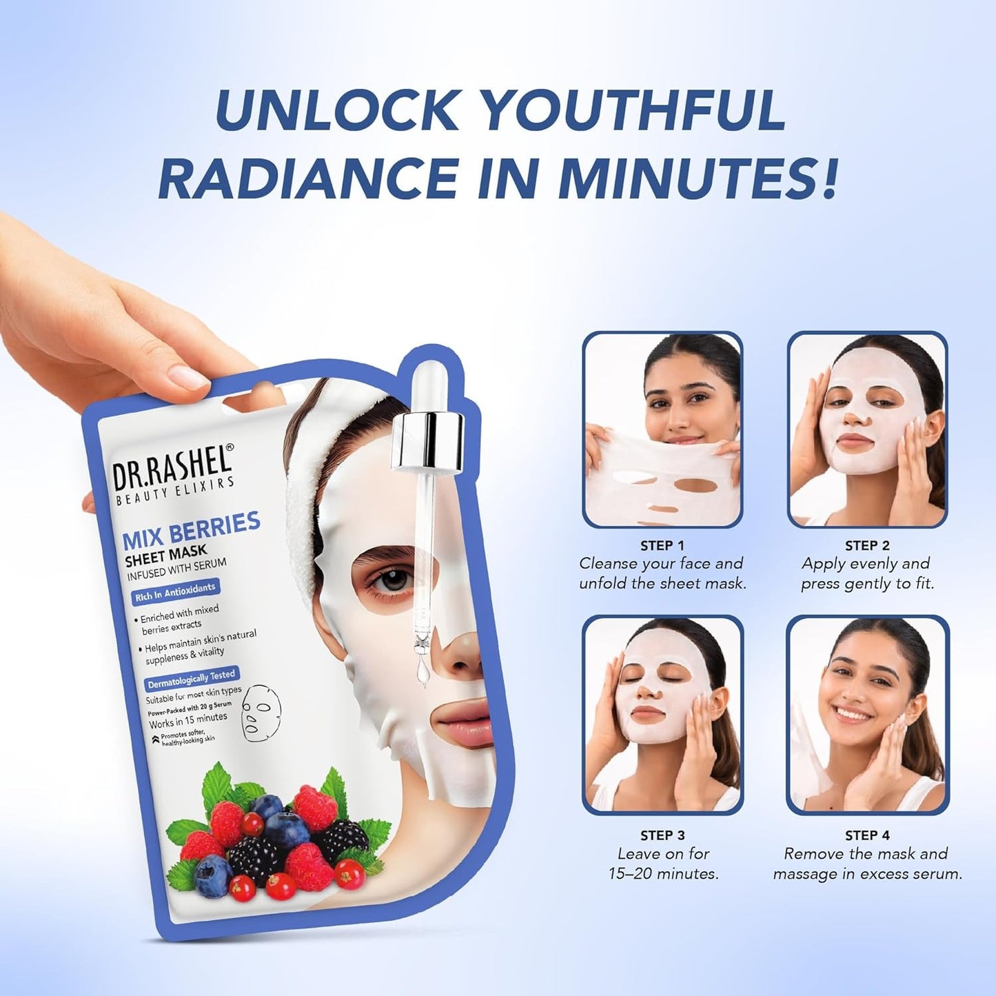 DR. RASHEL MIX BERRIES SHEET MASK 20G