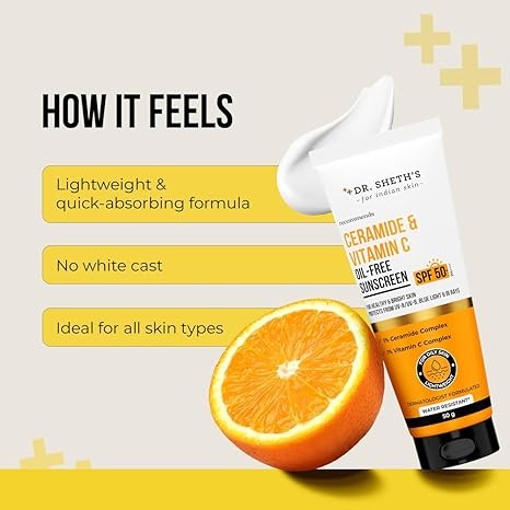 DR.SHETH'S OIL-FREE SUNSCREEN CERAMIDE & VITAMIN C - 50 GM