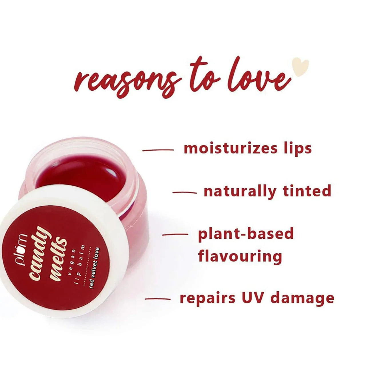 PLUM CANDY MELTS VEGAN LIP BALM RED VELVET LOVE - 12G