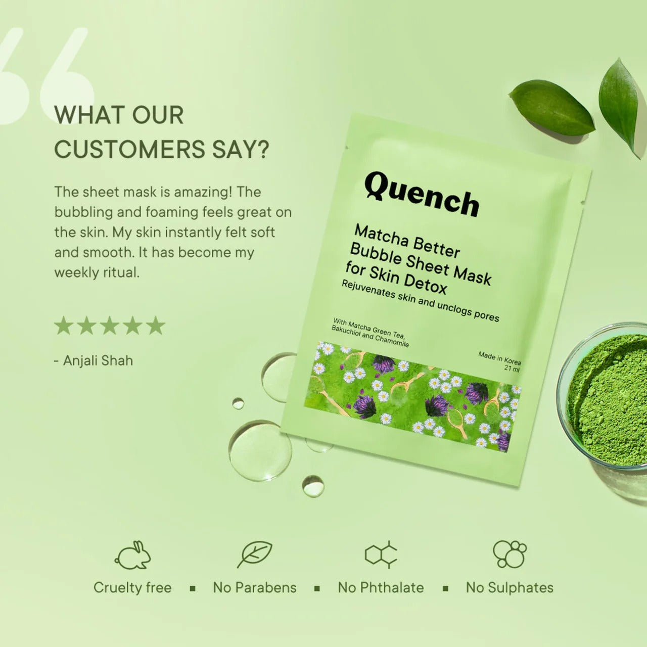QUENCH BUBBLE SHEET MASK 21ML