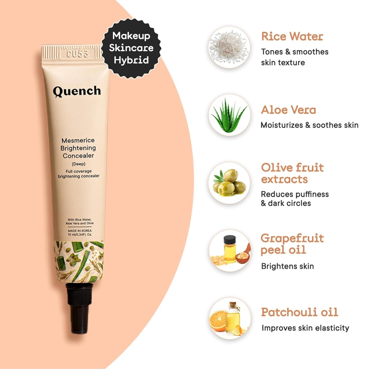 QUENCH MESMERICE BRIGHTING CONCEALER LIGHT MEDIUM 10ML