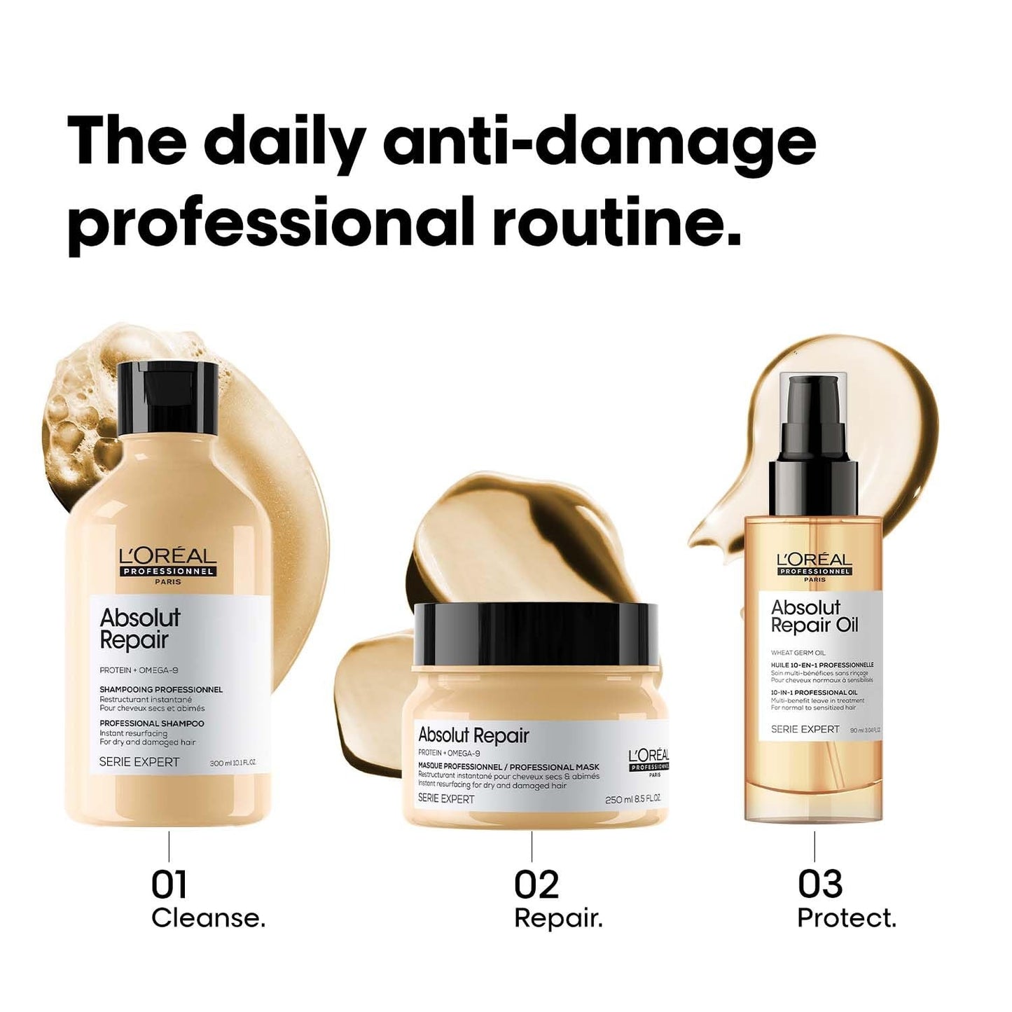 LOREAL PROFESSIONNEL GOLD QUINOA+PROTEIN ABSOLUT REPAIR SHAMPOO