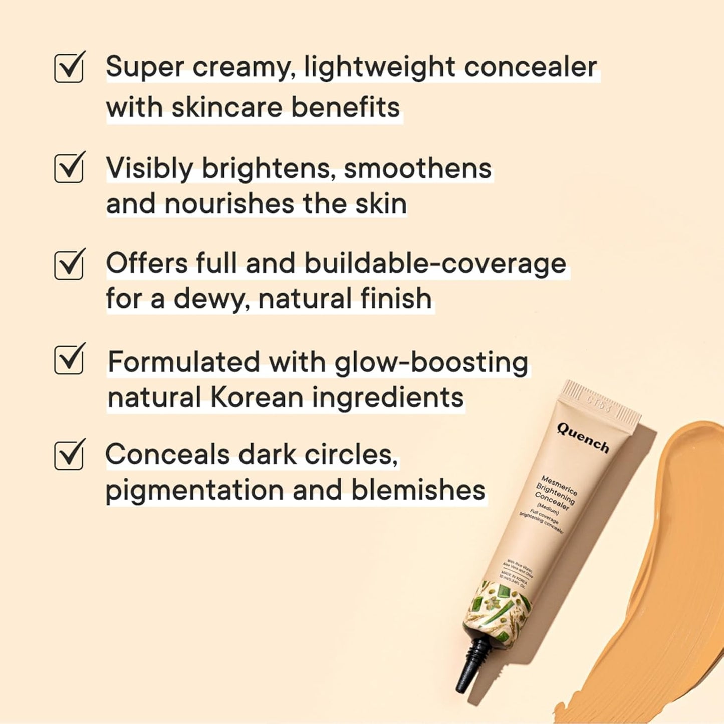 QUENCH MESMERICE BRIGHTENING CONCEALER MEDIUM 10ML