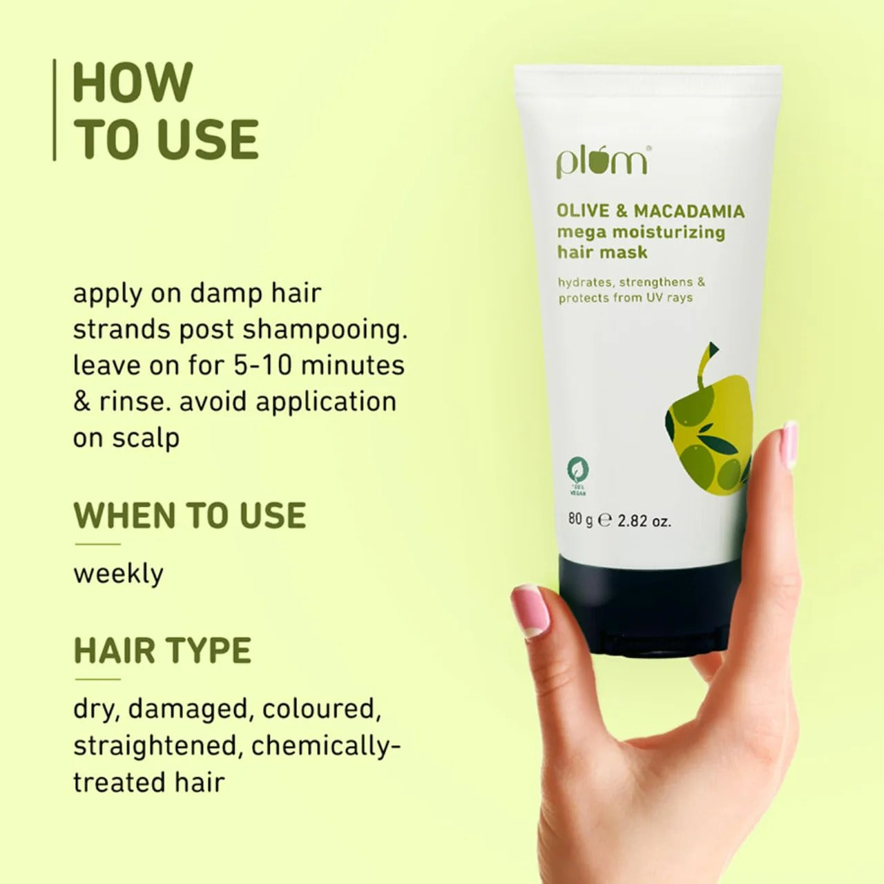 PLUM OLIVE & MACADAMIA MEGA MOISTURIZING HAIR MASK- 80 GM