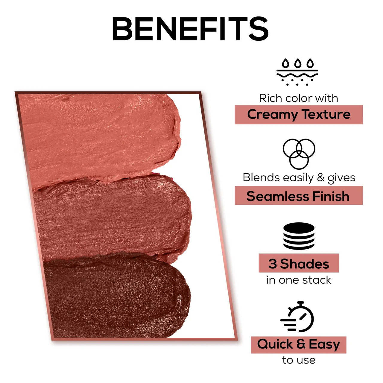 RENEE GLAM STACK LIP & CHEEK TINT 3 IN 1 NUDE- 4.5 GM