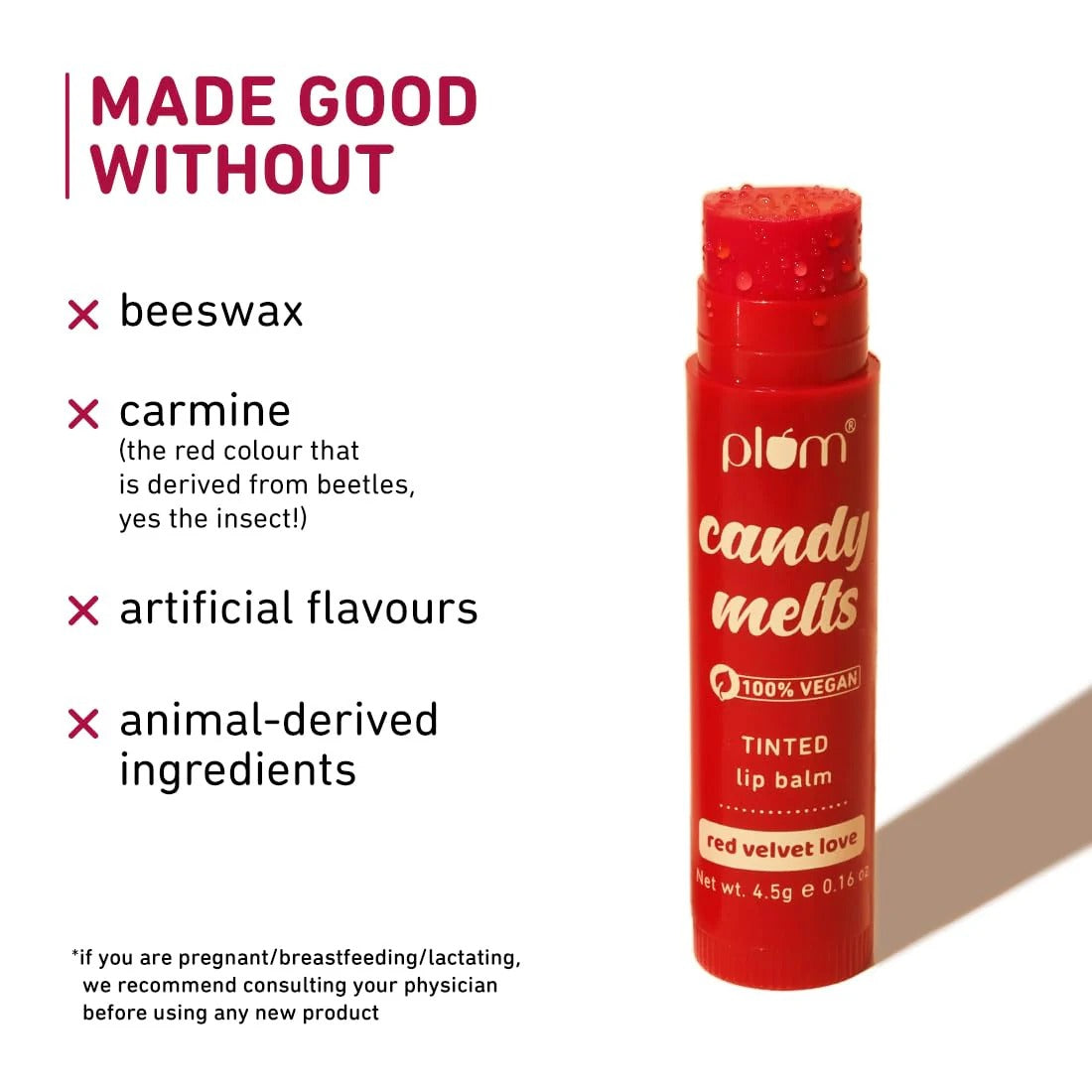 PLUM CANDY MELTS  TINTED LIP BALM RED VELVET LOVE- 4.5 GM