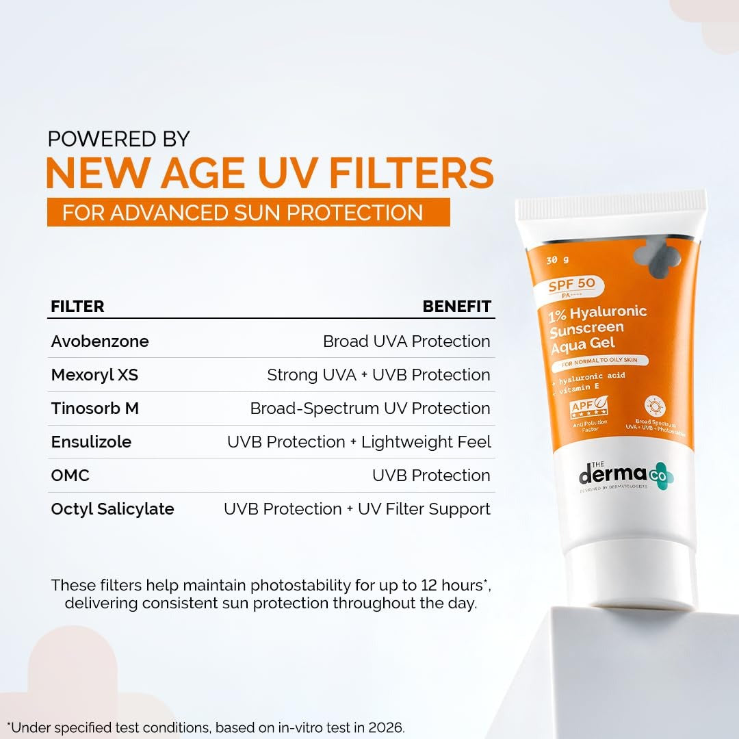 THE DERMA CO 1 % HYALURONIC SUNSCREEN AQUA GEL 30G